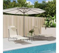vidaXL Tumbonas plegables 2 uds acero y textilene color crema