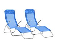 vidaXL Tumbonas Plegables 2 Unidades textilene Azul