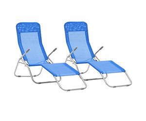 vidaXL Tumbonas Plegables 2 Unidades textilene Azul