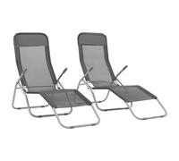 vidaXL Tumbonas plegables 2 unidades textilene gris antracita