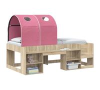 vidaXL Túnel de cama 2 piezas rosa 211 x 52,5 x 2 cm poliéster, accesorio de dormitorio, túnel rectangular para dormir, poliéster duradero, cueva de relajación acogedora, diseño minimalista
