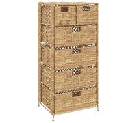 vidaXL Unidad Almacenaje 6 Cestas 47x37x10cm Jacinto Agua Canasto Cesto Cubo