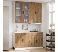 vidaXL Unidad de cocina LUCCA 4 uds. Roble artisan