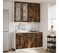 vidaXL Unidad de cocina LYON 4 uds. Roble Ahumado Madera de ingeniería