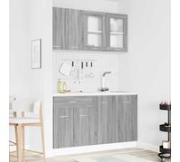 vidaXL Unidad de cocina LYON 4 uds. Sonoma gris Madera de ingeniería
