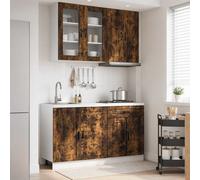vidaXL Unidad de cocina PORTO 4 uds. Roble Ahumado