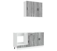 vidaXL Unidad de Cocina Porto 5 pcs Sonoma Gris Madera de ingeniería, Espacio de Cocina eficiente, diseño Moderno, Unidad Modular, Almacenamiento Premium o Montaje