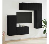 vidaXL Unidad de Pared para TV 5 uds. Roble negro Madera de ingeniería