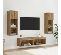 vidaXL Unidad de Pared para TV 6 uds. Roble artisan
