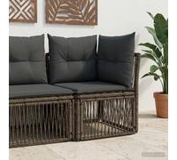 vidaXL Unidad de sofá de esquina Gris ratán sintético