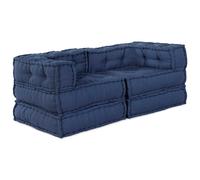 vidaXL Unidad de Sofá Modular 2 pcs Añil 140 x 70 x 56 cm Tela