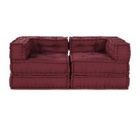 vidaXL Unidad de Sofá Modular 2 uds. Tela Castaño 140 x 70 x 56 cm Red