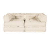 vidaXL Unidad de sofá modular 2 pcs Crema 140 x 70 x 56 cm Tela, moderno y transpirable