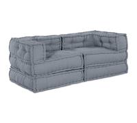 vidaXL Unidad de Sofá Modular 2 uds. Tela Gris 140 x 70 x 56 cm