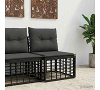 vidaXL Unidad de Sofá Modular Exterior Sin Brazo Negro ratán sintético