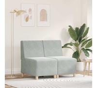 vidaXL Unidad de Sofá Modular sin Brazos 2 pcs Gris Claro
