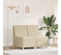 vidaXL Unidad de Sofá Modular sin Brazos 2 pcs Crema 55 x 74 x 82 cm