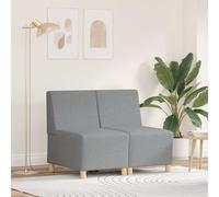 vidaXL Unidad de Sofá Modular sin Brazos 2 uds. tela Multicolor Gris claro