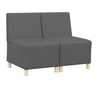 vidaXL Unidad de Sofá Modular sin Brazos 2 uds. tela Multicolor Gris oscuro