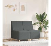 vidaXL - Unidad de sofá modular sin brazos - 2 piezas, cojines de espuma, gris oscuro