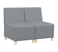vidaXL Unidad de Sofá Modular sin Brazos 2 uds. tela Multicolor Gris claro