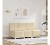 Unidad De Sofá Modular Sin Brazos 3 Pcs Crema 55 X 74 X 82 Cm Vidaxl