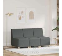 vidaXL Unidad de Sofá Modular sin Brazos 3 uds. Gris oscuro tela