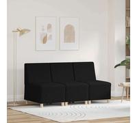 Unidad De Sofá Modular Sin Brazos 3 Pcs Negro 55 X 74 X 82 Cm Vidaxl