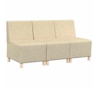 vidaXL Unidad de Sofá Modular sin Brazos 3 uds. tela Multicolor Crema