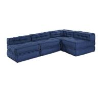 vidaXL Unidad de Sofá Modular Tela Añil 210 x 140 x 56 cm