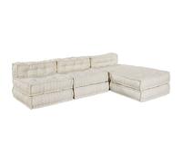 vidaXL Unidad de Sofá Modular Tela Crema 210 x 140 x 56 cm