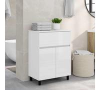 vidaXL Unidad de tocador de baño Blanco Brillante 60 x 35 x 80 cm