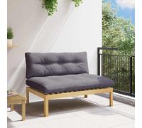 vidaXL Unidad Sofá Medio Acacia Claro y Gris Oscuro Madera de acacia