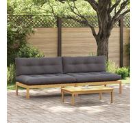 vidaXL Unidad Sofá Medio Acacia Claro y Gris Oscuro Madera de acacia