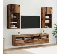 vidaXL Unidades de TV de Pared con LED 5 uds. Madera Vieja