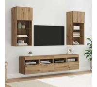 vidaXL Unidades de TV de Pared con LED 5 uds. Roble artisan