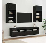 vidaXL Unidades de TV de Pared con LED 5 uds. Roble Negro