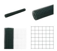 vidaXL Valla de alambre de acero con revestimiento de PVC, 10x1,5 m, color verde - Valla de alambre - Valla de alambre - Malla metálica - Mallas metálicas