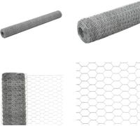 vidaXL Valla de alambre galvanizado, acero, 25x1,2 m, color plateado - Valla de alambre - Malla metálica - Mallas