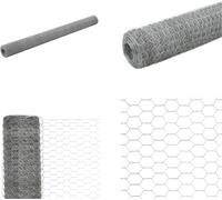 vidaXL Valla de alambre galvanizado, acero, 25x1,5 m, color plateado - Malla de alambre - Mallas de alambre - Valla de alambre - Malla metálica