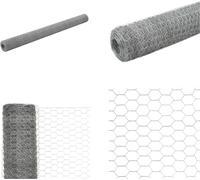 vidaXL Valla de alambre galvanizado, acero, 25x1,5 m, color plateado - Valla de alambre - Malla metálica - Mallas
