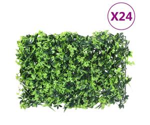 vidaXL Valla de Hojas Artificiales Enrejados Paneles Setos Verde 40x60 cm Cantidad 6 unidades, 24 unidades