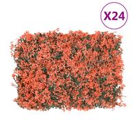 vidaXL Valla de hojas de arce artificial 24 uds rojo claro 40x60 cm