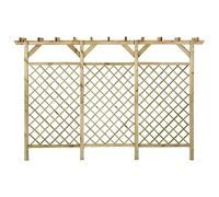 vidaXL Valla de Jardín Celosía con Pérgola Panel Patio Terraza Exterior Alambrada Cerca Barrera Privacidad Partición Enrejado Madera Pino Impregnada
