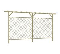 vidaXL Valla de jardín celosía con pérgola superior madera
