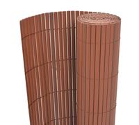 vidaXL Valla de jardín de doble cara PVC marrón 90x500 cm