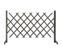 vidaXL Valla de jardín enrejada madera maciza de abeto gris 120x90 cm