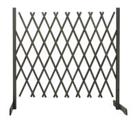 vidaXL Valla de Jardín Enrejada Pérgola Cerca Jardín Patio Barrera Borde Exterior Aire Libre Divisor Decoración Gris 180x100 cm Madera Maciza de Abeto