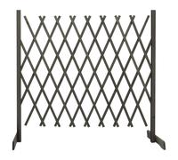 vidaXL Valla de Jardín Enrejada Pérgola Cerca Jardín Patio Barrera Borde Exterior Aire Libre Divisor Decoración Gris 180x100 cm Madera Maciza de Abeto