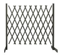 vidaXL Valla de Jardín Enrejada Pérgola Cerca Jardín Patio Barrera Borde Exterior Aire Libre Divisor Decoración Gris 180x100 cm Madera Maciza de Abeto